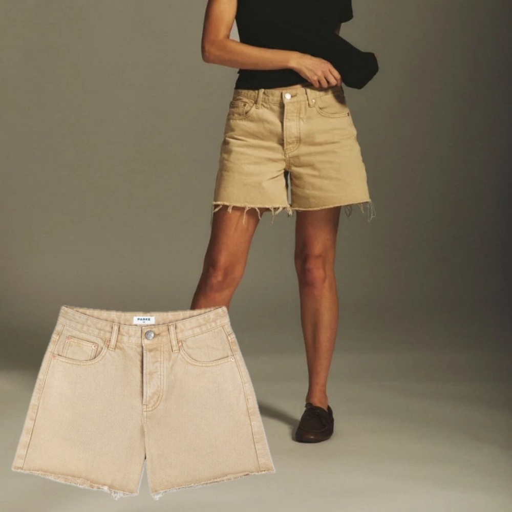 Parke Long Baggy shorts in Camel